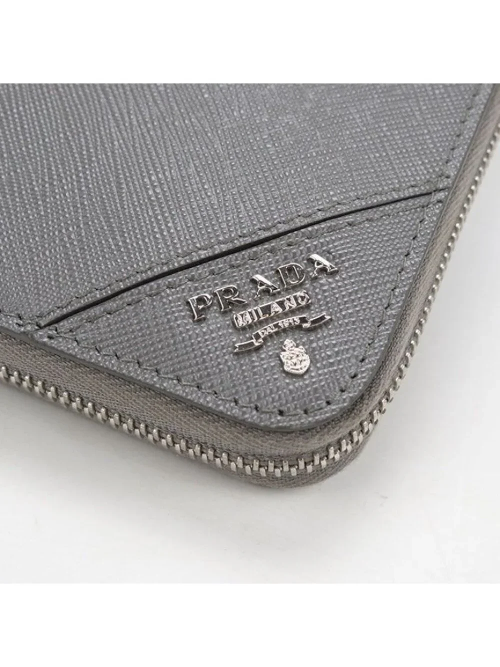 Prada Saffiano Leather Wallet Zip Around